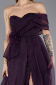 Robe de Soirée Longue Violet Foncé ABU5528