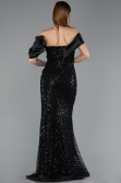 Robe de Soirée Longue Squameuse Noir ABU5529