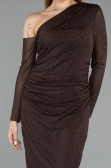 Robe de Cérémonie Midi Pierreux Brun ABK2493