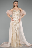 Robe de Soirée Longue Beige ABU5537