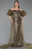 Robe de Soirée Longue Kaki ABU5537