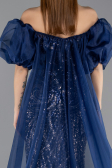Robe de Soirée Longue Bleu Marine ABU5537