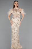 Robe de Soirée Longue Beige ABU5538