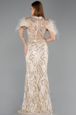 Robe de Soirée Longue Beige ABU5538