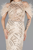 Robe de Soirée Longue Beige ABU5538