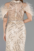 Robe de Soirée Longue Beige ABU5538