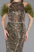 Robe de Soirée Longue Kaki ABU5538