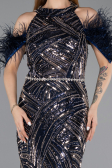Robe de Soirée Longue Bleu Marine ABU5538