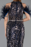 Robe de Soirée Longue Bleu Marine ABU5538