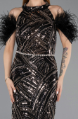 Robe de Soirée Longue Noir ABU5538