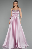Robe de Soirée Longue Satin Poudre ABU5541
