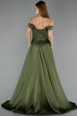 Robe de Soirée Longue Perlé Kaki ABU5542