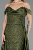 Robe de Soirée Longue Perlé Kaki ABU5542