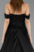 Robe de Soirée Longue Perlé Noir ABU5542