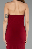Robe De Soirée Midi Rouge Bordeaux ABK2495