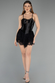 Tenue de Soirée Mini Satin Noir ABK2497