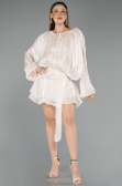 Tenue de Soirée Mini Mousseline Beige ABK2499
