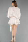 Tenue de Soirée Mini Mousseline Beige ABK2499