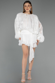 Tenue de Soirée Mini Mousseline Blanc ABK2499