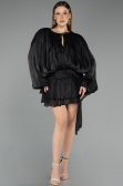 Tenue de Soirée Mini Mousseline Noir ABK2499