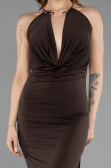 Robe De Soirée Midi Brun ABK2495