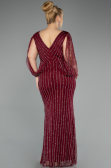 Robe de Soirée Grande Taille Longue Pierreux Rouge Bordeaux ABU5478