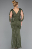 Robe de Soirée Grande Taille Longue Pierreux Kaki ABU5478