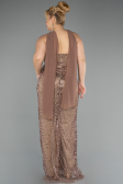 Robe De Soirée Grande Taille Longue Perlé Cuivre ABU5495
