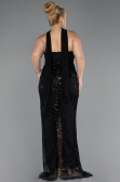 Robe De Soirée Grande Taille Longue Perlé Noir ABU5495