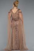 Robe De Soirée Grande Taille Longue Perlé Cuivre ABU5498