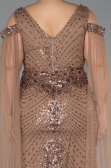 Robe De Soirée Grande Taille Longue Perlé Cuivre ABU5498