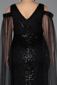 Robe De Soirée Grande Taille Longue Perlé Noir ABU5498