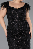 Robe De Soirée Grande Taille Longue Noir ABU5182