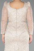 Robe Grande Taille Longue Perlé Beige ABU5388