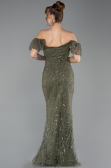 Robe de Soirée Longue Perlé Kaki ABU5547