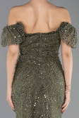 Robe de Soirée Longue Perlé Kaki ABU5547