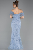 Robe de Soirée Longue Perlé Indigo ABU5547