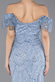 Robe de Soirée Longue Perlé Indigo ABU5547