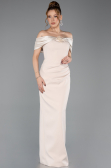 Robe De Soirée Midi Beige ABK2501