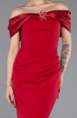 Robe De Soirée Midi Rouge Bordeaux ABK2501