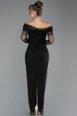Robe de Soirée Longue Perlé Noir ABU5550