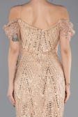 Robe de Soirée Longue Perlé Or ABU5557