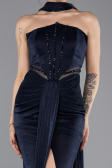 Robe de Soirée Longue Bleu Marine ABU5560