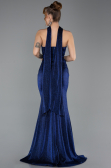 Robe de Soirée Longue Bleu Saxe ABU5560