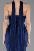 Robe de Soirée Longue Bleu Saxe ABU5560