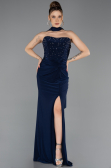 Robe de Soirée Longue Bleu Marine ABU5564