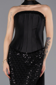 Robe de Soirée Longue Perlé Noir ABU5556