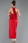 Robe De Soirée Midi Satin Rouge ABK2506