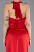Robe De Soirée Midi Satin Rouge ABK2506