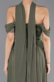 Robe de Soirée Longue Mousseline Kaki ABU5327